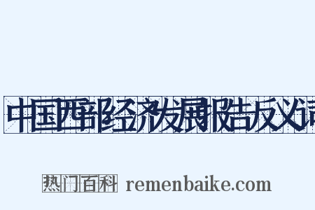 中国西部经济发展报告反义词是什么意思的图片